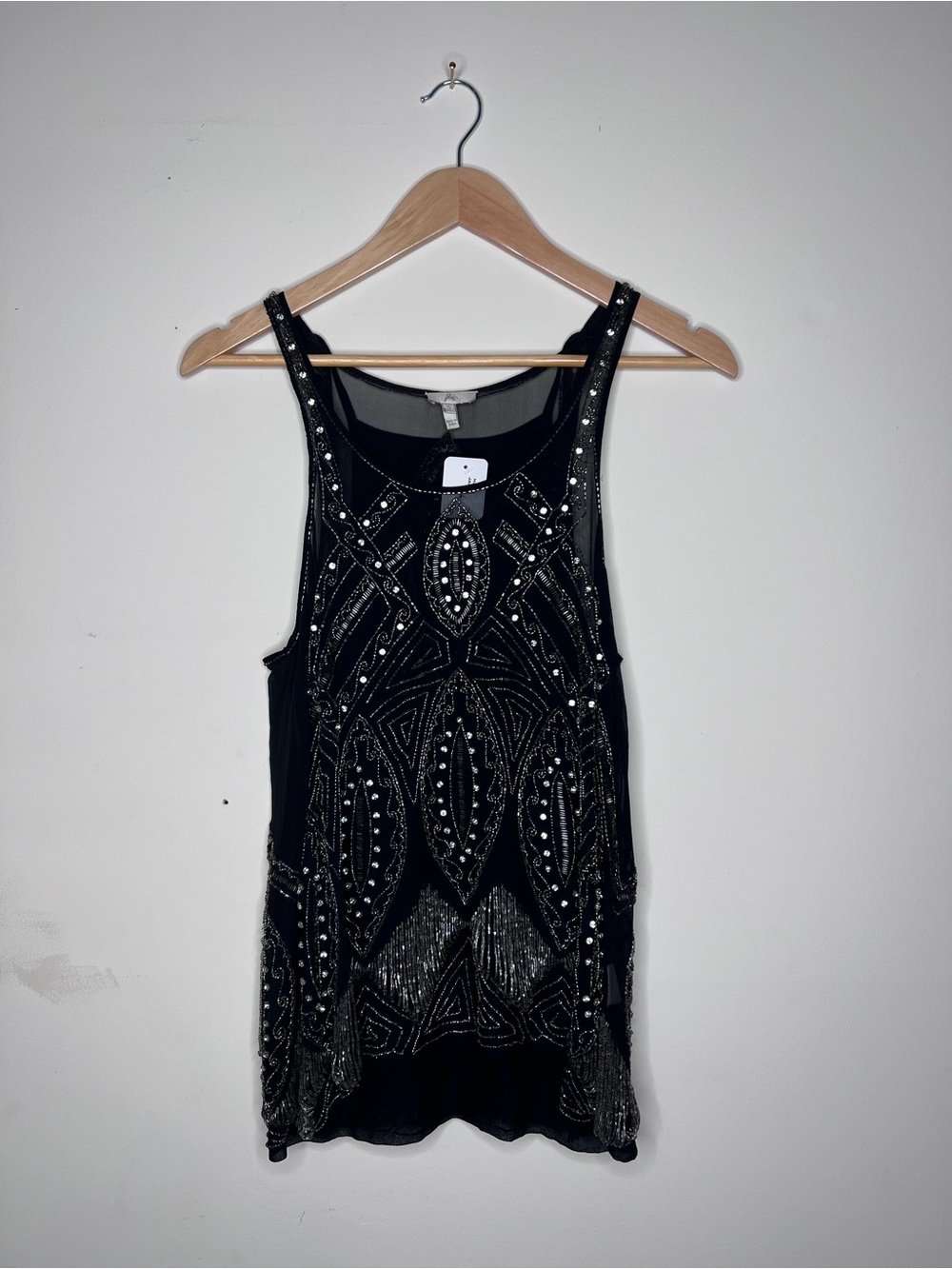 Joie Black Embellished Beaded Tank Dress